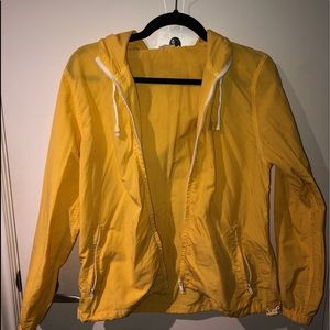 Bright yellow windbreaker
